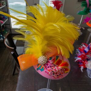 Preakness Fascinator - Yellow Feather