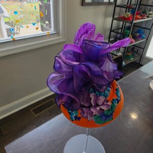 SOLD Preakness Fascinator - Purple and orange